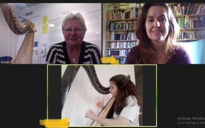 Switch to online classes enables top harpist to teach protégé 7,500 miles away in Patagonia